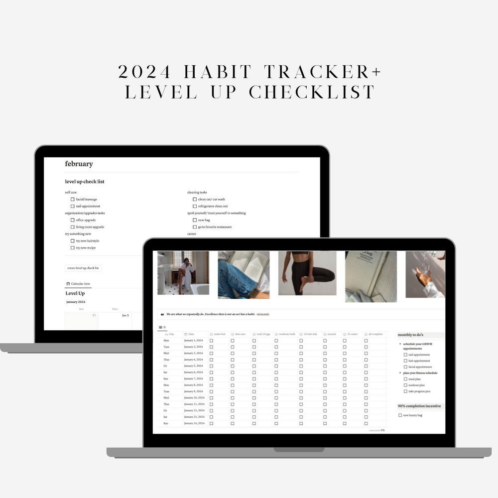 habit tracker + level up checklist ✨